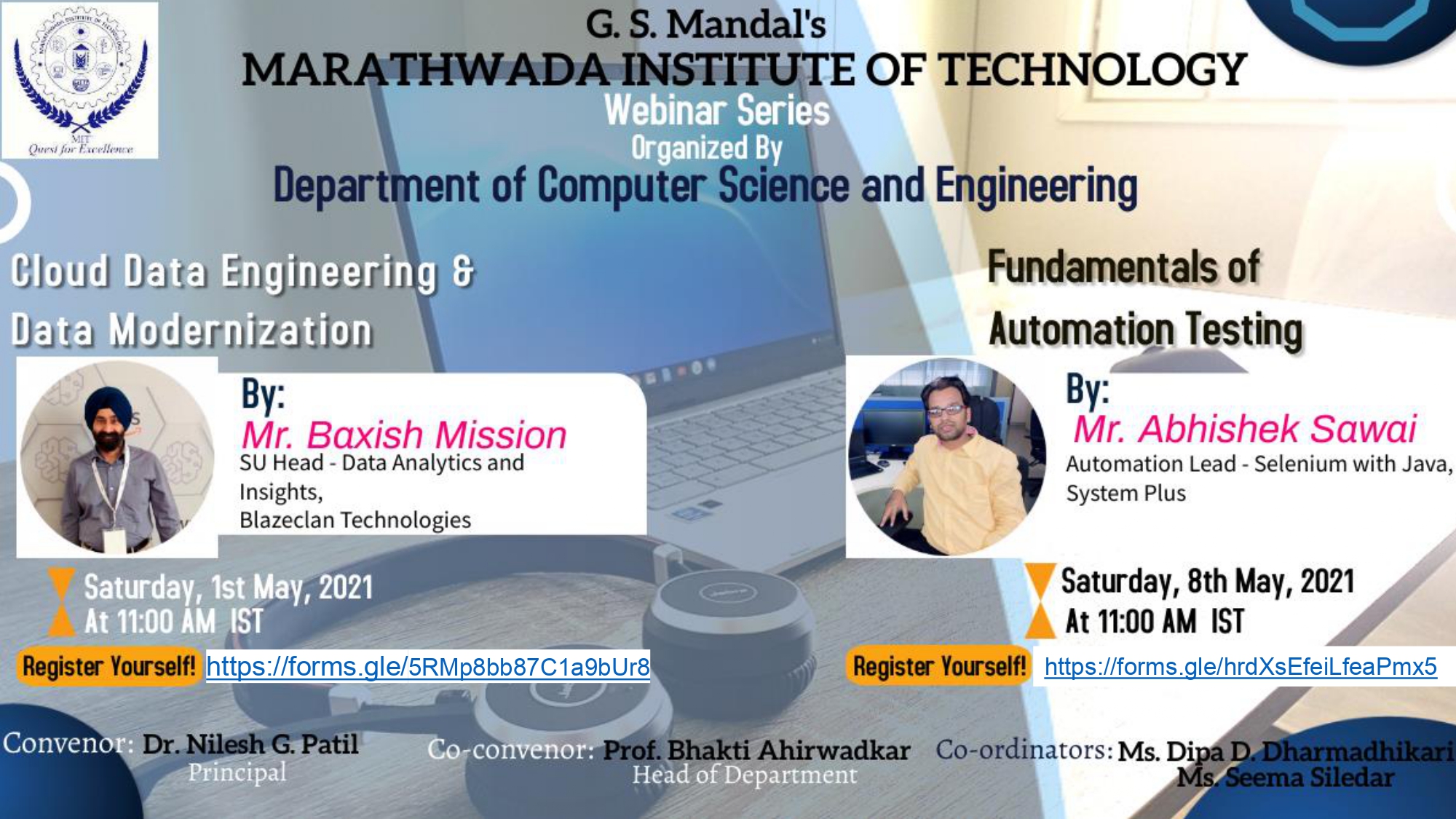 Webinar Series Organized by Computer Science & Engineering Department